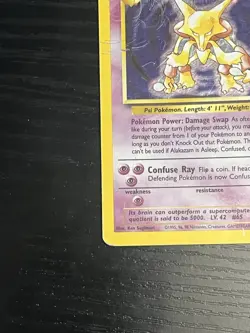 Pokemon TCG Alakazam 001/102 Base Set Holo Vintage Rare Card WOTC 1999 HP - Image 6