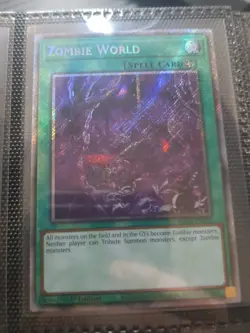 Yugioh! 1x Zombie World RA03-EN205  Platinum Secret Rare 1st Ed NM - Image 1