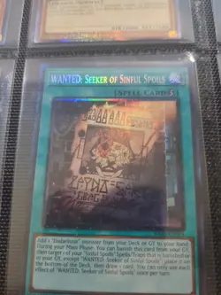 Yugioh! 1x WANTED: Seeker of Sinful Spoils MP24-EN122 Prismatic Secret Rare NM - Image 1