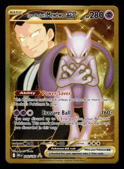 Team Rocket's Mewtwo ex 240/182 Hyper Rare Destined Rivals Pokemon Card - Image 1