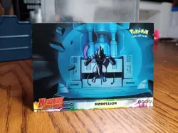 PokÃ©mon Topps #8 Rebellion Mewtwo Strikes Back Movie Card Black Label Armored - Image 1