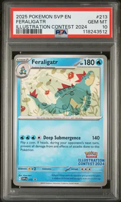 2025 POKEMON SVP EN-SV BLACK STAR PROMO #213 FERALIGATR PSA 10 - Image 1
