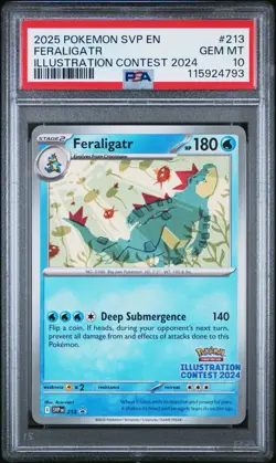 2025 POKEMON SVP EN-SV BLACK STAR PROMO #213 FERALIGATR PSA 10 - Image 1