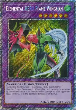 Yugioh! Elemental HERO Flame Wingman - RA03-EN152 - Platinum Secret Rare - 1st E - Image 1