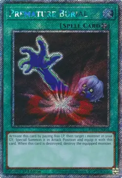 Yugioh! Premature Burial - RA03-EN103 - Platinum Secret Rare - 1st Edition Near  - Image 1