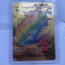 PokÃ©mon Gyarados VMAX TCG Rainbow Secret Rare Card 207/203 Gold Foil - Image 1