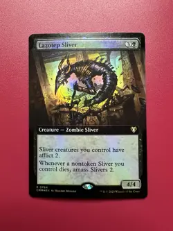 *** Lazotep Sliver *** FOIL Extended Art Commander Masters NM MTG English - Image 1