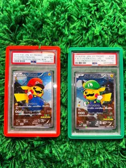 PSA10 2016 Pokemon Mario & Luigi Pikachu 294/XY-P & 296/XY- Promo GEM-MT - Image 1