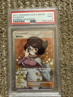 2017 Pokemon Sun & Moon FA/WICKE Burning Shadows PSA 9 - Image 1