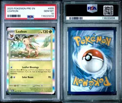 2025 Pokemon Prismatic Evolutions Leafeon Holo #005 PSA 10 Gem Mint - Image 3