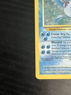 Pokemon TCG Articuno 2/62 Fossil Holo Set  Rare Card Vintage WOTC 1999 MP - Image 5