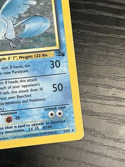 Pokemon TCG Articuno 2/62 Fossil Holo Set  Rare Card Vintage WOTC 1999 MP - Image 6
