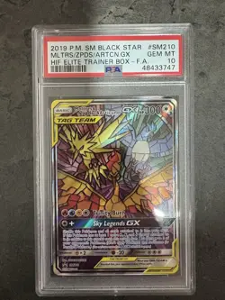 SM210 Moltres Zapdos Articuno GX ETB Promo Card PSA 10 Graded PokÃ©mon - Image 1