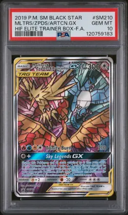 SM210 Moltres Zapdos Articuno GX ETB Promo Card PSA 10 Graded PokÃ©mon - Image 3