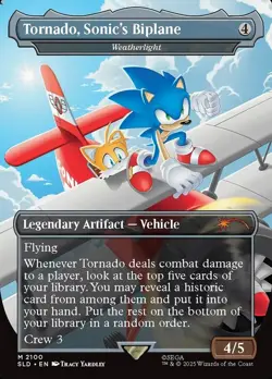 (FOIL) Tornado, Sonic's Biplane / Weatherlight - MTG Sonic Secret Lair (SLD) - Image 1