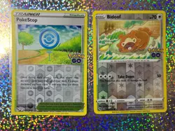 Pokemon TCG GO Common Reverse Holo 059/078 Bidoof (Peelable Ditto) - Image 1