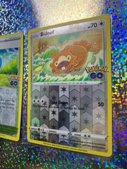 Pokemon TCG GO Common Reverse Holo 059/078 Bidoof (Peelable Ditto) - Image 3