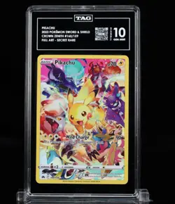 Pokemon Pikachu Full Art Secret Rare Holo Crown Zenith 160/159 TAG 10 GEM MINT - Image 1