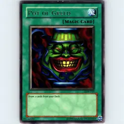 Yugioh Pot of Greed LOB-119 Unlimited Silver Foil Rare - VLP-NM ðŸ’Ž - Image 1