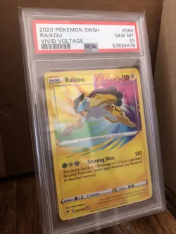 PSA 10 Amazing Rare Raikou 2020 Pokemon Vivid Voltage Holo 50/185 Gem Mint #050 - Image 10