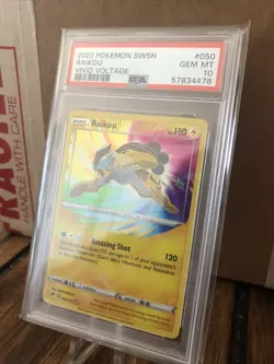 PSA 10 Amazing Rare Raikou 2020 Pokemon Vivid Voltage Holo 50/185 Gem Mint #050 - Image 2