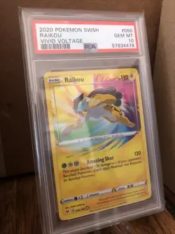 PSA 10 Amazing Rare Raikou 2020 Pokemon Vivid Voltage Holo 50/185 Gem Mint #050 - Image 3