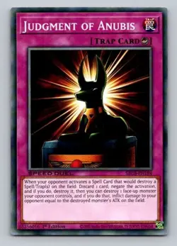 2020 Yugioh Trap Card Judgment of Anubis SBCB-EN194 1st Edition Common - Image 1