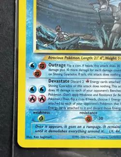 ðŸ”¥PokÃ©mon Neo Revelation 2001 Shining Gyarados Holo Secret Rare Card 65/64 - Image 4