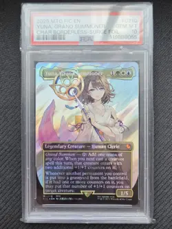 Yuna, Grand Summoner MTG Final Fantasy Char Borderless - Surge Foil #0216 PSA 10 - Image 6