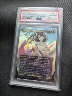 Yuna, Grand Summoner MTG Final Fantasy Char Borderless - Surge Foil #0216 PSA 10 - Image 7