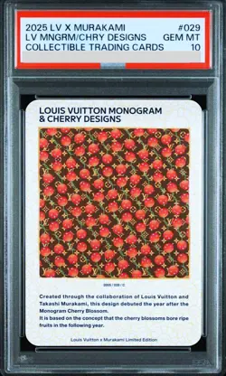 PSA 10 Louis Vuitton Takashi Murakami Monogram Cherry Trading Card 029 LV - Image 1