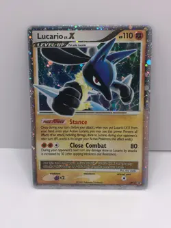 Lucario LV.X 2007 Pokemon Diamond & Pearl Black Star Promo Holo #DP12 LP - Image 1