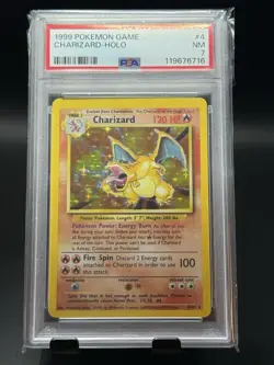 CHARIZARD 1999 POKEMON BASE SET - HOLO #4/102 - PSA 7 NEAR MINT - Image 1