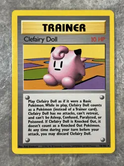 Clefairy Doll 070/102 Pokemon TCG Base Set Vintage WOTC Card Rare (Light Play) - Image 1
