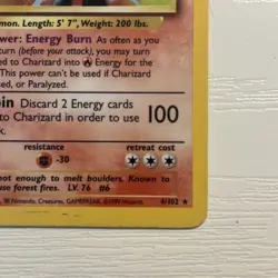 Charizard 4/102 Base Set Holo Rare PSA 4 Vintage Pokemon Card - Image 3