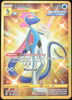 Pokemon TCG Inteleon 227/203 2021 Evolving Skies Secret Rare Card - NM - Image 1