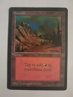 Mountain MP MTG Magic the Gathering Beta Basic Land (C) - Image 1