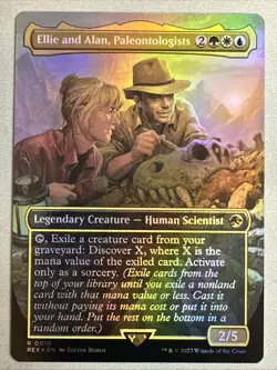 MTG / Ellie and Alan, Paleontologists / REX / #0010 FOIL (Borderless) Rare / NM - Image 1