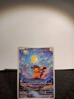 *CUST0M!* Pokemon Pikachu Starry Night Van Gogh Beautiful Moon Star Trading Card - Image 1