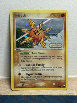 Solrock 25/92 Rare Stamped Reverse Foil Holo EX Legend Maker Pokemon Card MP - Image 1