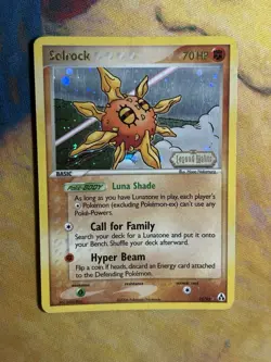 Solrock 25/92 Rare Stamped Reverse Foil Holo EX Legend Maker Pokemon Card MP - Image 2