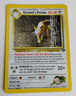 Pokemon TCG Giovanni's Persian 8/132 Gym Challenge Holo NM - Image 3
