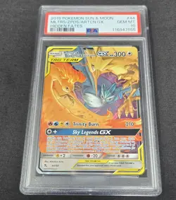 2019 POKEMON SUN & MOON HIDDEN FATES #44 MOLTRES & ZAPDOS & ARTICUNO GX PSA 10 - Image 3