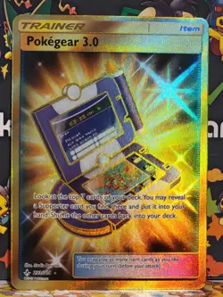 Pokemon Unbroken Bonds Pokegear 3.0 233/214 Gold Secret Rare Item NM - Image 1