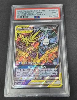 Pokemon Moltres Zapdos Articuno GX Hidden Fates Black Star Promo SM210 PSA 9 - Image 3