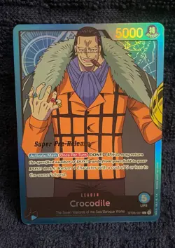 One Piece Starter Deck Super Pre-Release Crocodile Leader Card ST03-001 English - Image 1