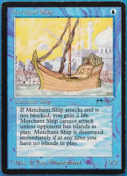 Merchant Ship Arabian Nights HEAVILY PLD (Reserved List MTG Magic Card) (498491) - Image 1