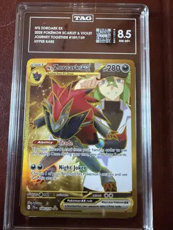 Pokemon TCG Journey Together N's Zoroark EX Gold Hyper Rare Card 189/159 Tag 8.5 - Image 1