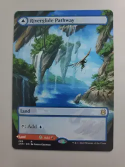 MTG Riverglide/Lavaglide Pathway Zendikar Rising Borderless Rare  - Image 1