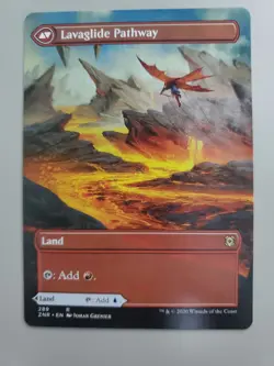 MTG Riverglide/Lavaglide Pathway Zendikar Rising Borderless Rare  - Image 2